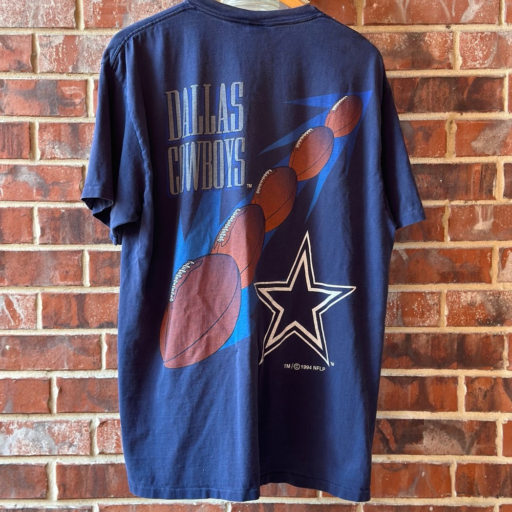 Vintage XL 90s 1994 NFL Dallas Cowboys AOP Tee Single Stitched